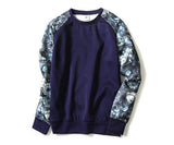 Floral Print O Neck Pullover Hoodies