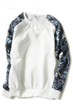 Floral Print O Neck Pullover Hoodies