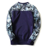 Floral Print O Neck Pullover Hoodies