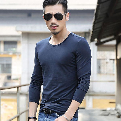 Solid O Neck Men Tee