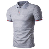 Polo Neck Short Sleeve Black Men T-Shirt