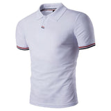 Polo Neck Short Sleeve Black Men T-Shirt