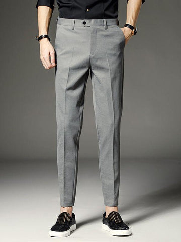 New Button Closed Men Suit Pants