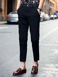 Casual Style Black Ninth Pants for Men
