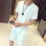 Solid Color Short Sleeve Men Suits