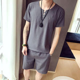 Solid Color Short Sleeve Men Suits
