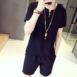 Solid Color Short Sleeve Men Suits
