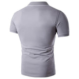 Europe Fashion Stripe Print Patchwork Button Tee