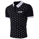 Polka Dots Contrast Sleeve Golf Shirt