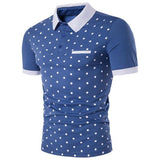 Polka Dots Contrast Sleeve Golf Shirt