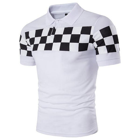 New Plaid Short Sleeve Casual Golf Shirt