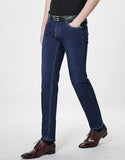 Solid Chic Straight Business Pocket Denim Men Pants