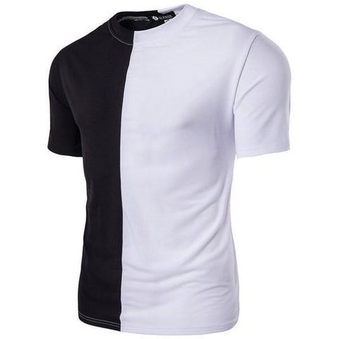 Contrast Color Simple Design Men T-Shirts