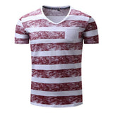 Fashion Stripe V Neck Man T-shirt Design