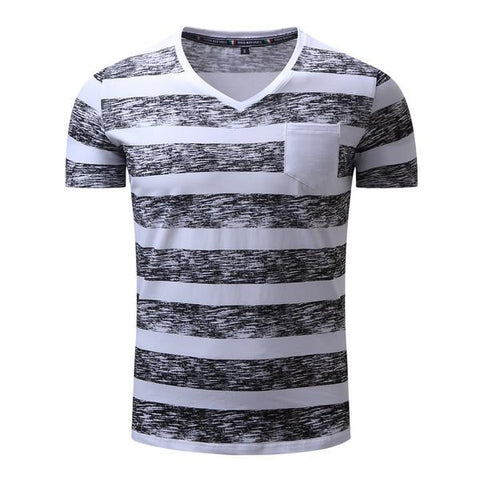 Fashion Stripe V Neck Man T-shirt Design