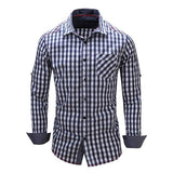 Classical Look Long Sleeve Plaid Pocket Shirt