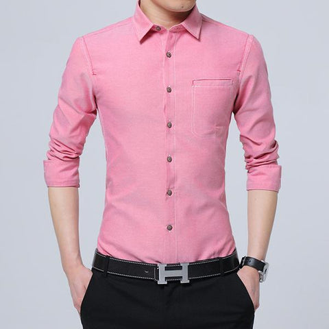 Solid Single Breasted Men Shirt