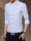 Solid Single Breasted Men Shirt