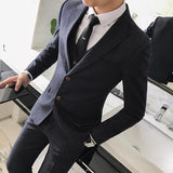Red Stripe Two Buttons Long Sleeve Man Suits Three Pieces