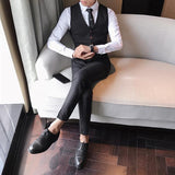 White Stripe Two Buttons Man Wedding Suits Three Pieces