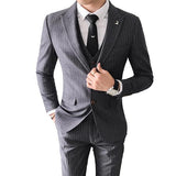 White Stripe Two Buttons Man Wedding Suits Three Pieces