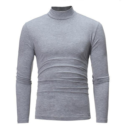 Turtle Neck Long Sleeve Solid T-shirt