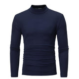 Turtle Neck Long Sleeve Solid T-shirt