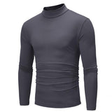 Turtle Neck Long Sleeve Solid T-shirt