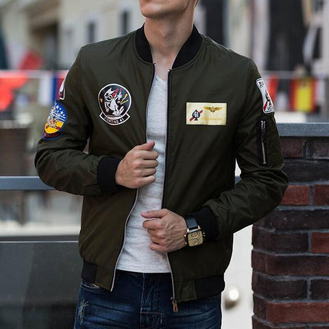 Hot Selling Applique Zipper Man Jackets