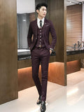 Chic Plaid Lapel One Button Three Pieces Men Suits