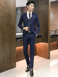 Chic Plaid Lapel One Button Three Pieces Men Suits