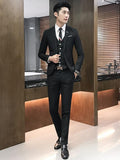 Chic Plaid Lapel One Button Three Pieces Men Suits