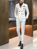 Turn-Down Collar Double-Breasted Three Pieces Men Suits