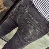 Stylish Black Ripped Skinny Jeans For Men
