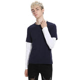Fashion Color Match Chest Pocket Men Tee