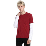 Fashion Color Match Chest Pocket Men Tee