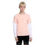 Fashion Color Match Chest Pocket Men Tee