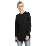 Euro Street Solid Crew Neck Zipper Men Tee