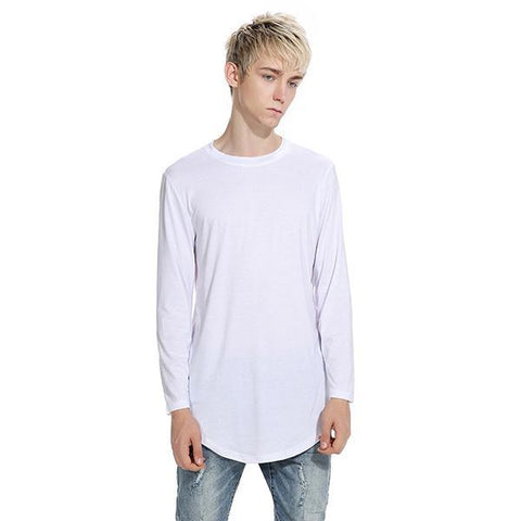 Euro Street Solid Crew Neck Zipper Men Tee