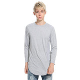 Euro Street Solid Crew Neck Zipper Men Tee
