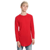 Euro Street Solid Crew Neck Zipper Men Tee