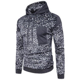 Fashion Leopard Printed Color Match Men Hoodies