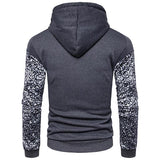 Fashion Leopard Printed Color Match Men Hoodies