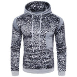 Fashion Leopard Printed Color Match Men Hoodies