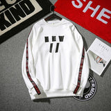 Printed Ribbon Decoration Loose Men Hoodies