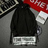 Fashion Hooded Letter Printed Asymmetrical Men Hoodies