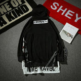 Fashion Hooded Letter Printed Asymmetrical Men Hoodies
