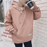 Hooded Lantern Sleeve Pullover Men Hoodies