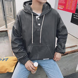 Hooded Lantern Sleeve Pullover Men Hoodies
