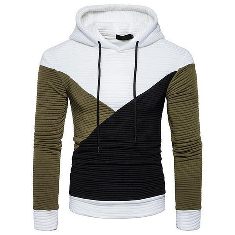 Euro Hooded Color Match Pullover Men Hoodies